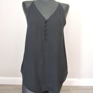 NWT LOFT Cami Top Size XS Button Sleeveless Spaghetti Strap Shirttail Ch…
